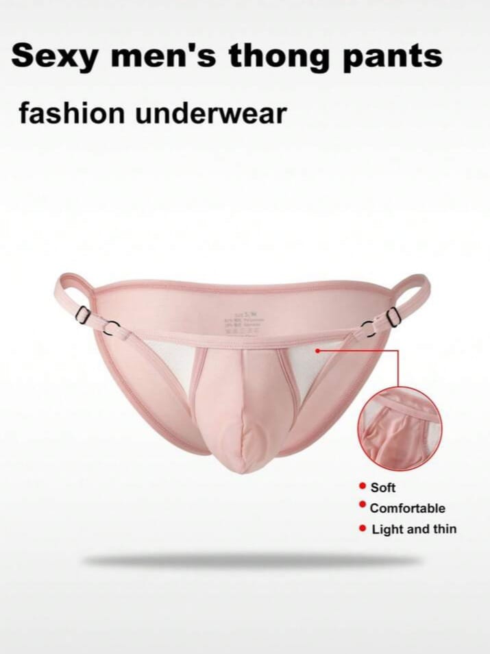 FANDY Men's Sexy Mesh Adjustable Thong Underwear